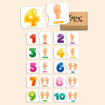 Wooden Toddler Counting Game 2 Piece Jigsaw Puzzle