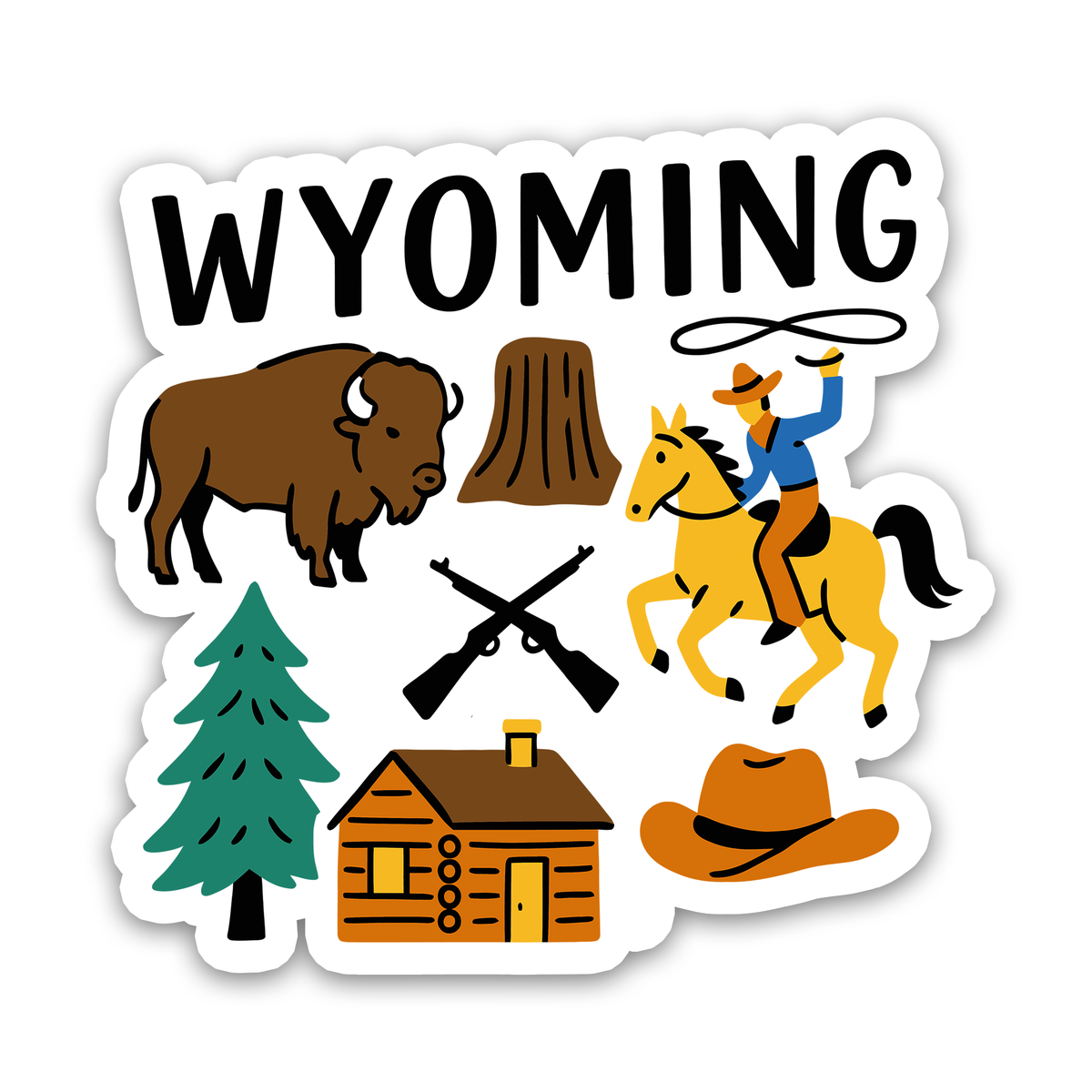 Wyoming State Icons Sticker